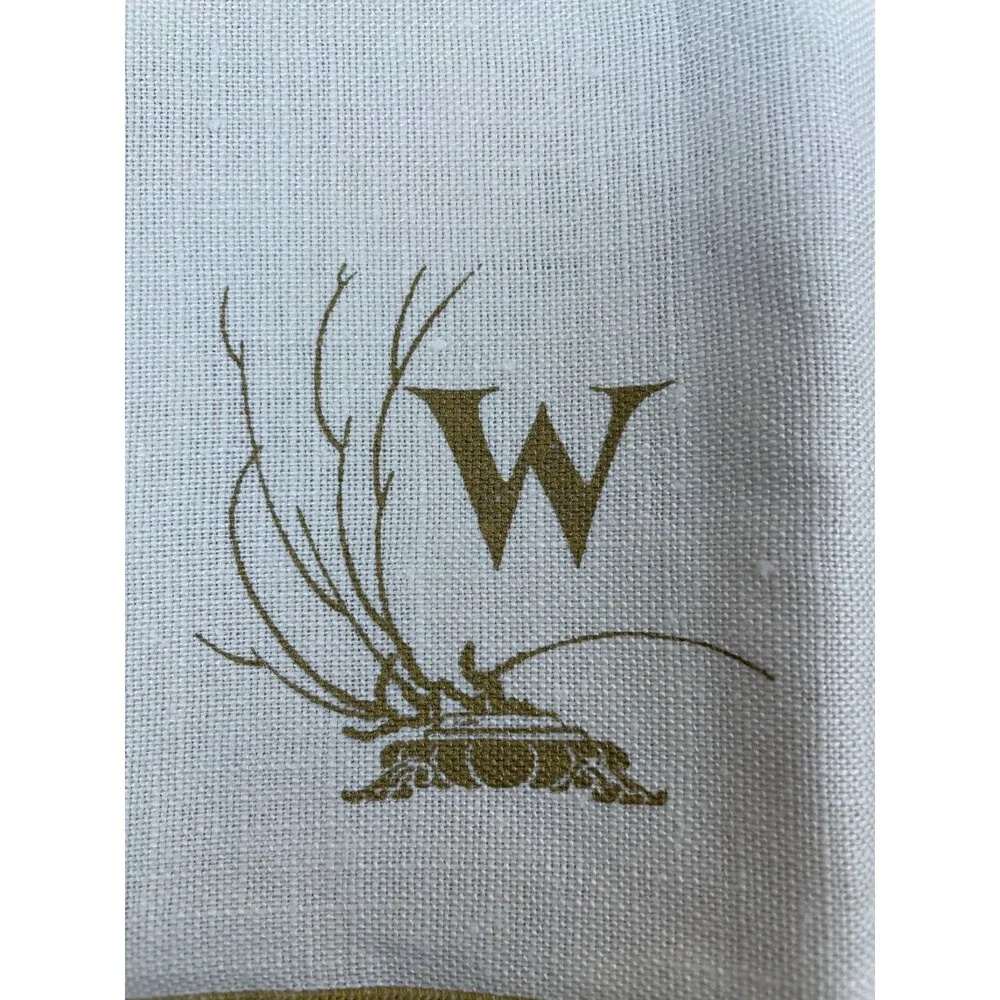 All Irish Linen Napkins Printed Monogrammed “W” Set of 4 14